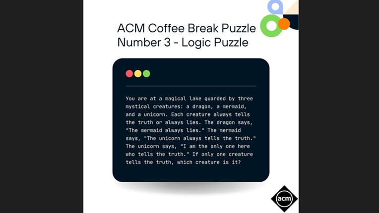 Image promoting ACM Coffee Break Puzzles